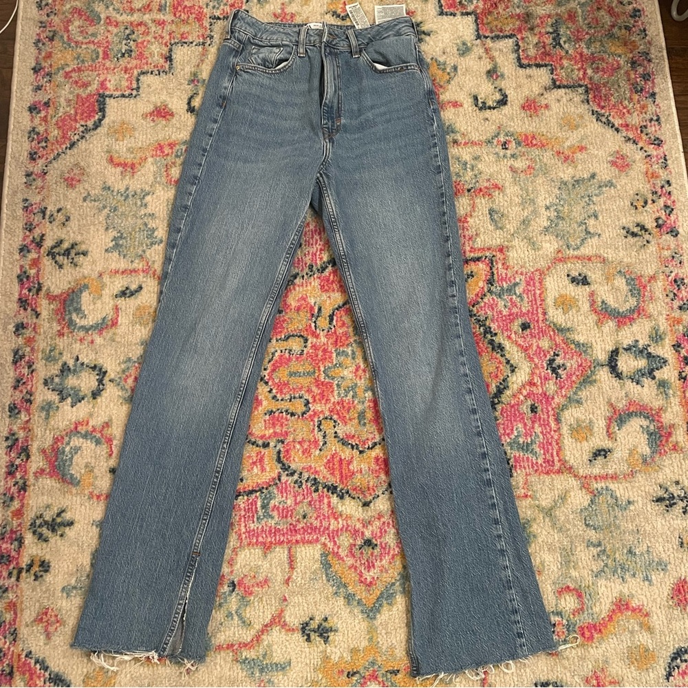 Zara split flare jeans